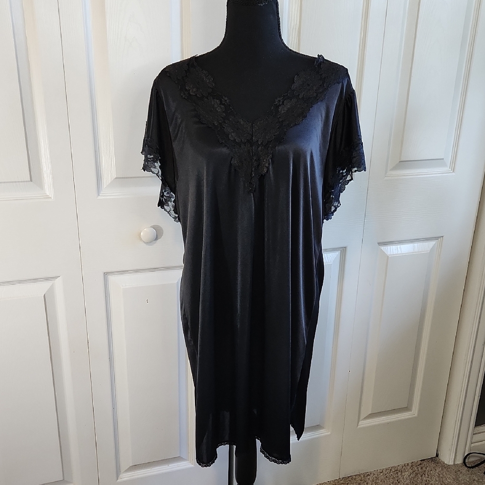 Vintage Petra Fashions‎ Black Lace Slip Dress Med Elegant Y2K Neutral Sexy Love